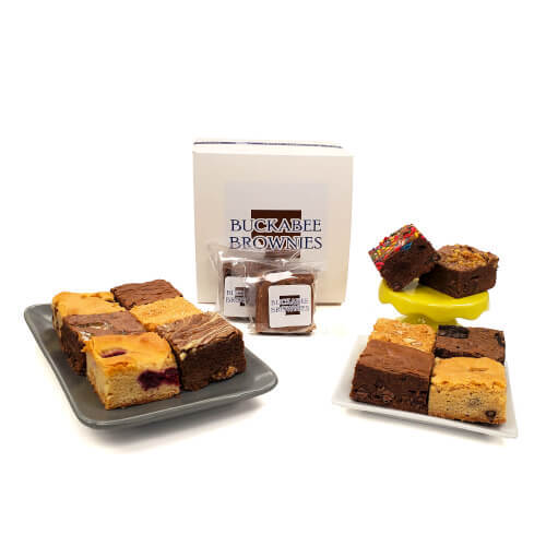 A box of a dozen brownies shipped to you Buckabee Brownies